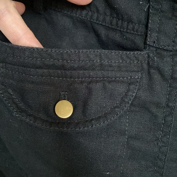 STUDIO By Liz Claiborne Black Cotton/Linen Capris Size 14 - Picture 5 of 10